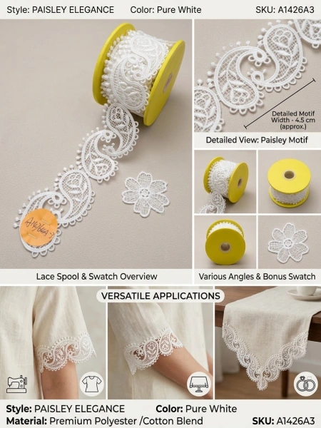 Polyester embroidered lace for the hem decoration of Lolita Hanfu skirts Polyester embroidered lace for the hem decoration of Lolita Hanfu skirts